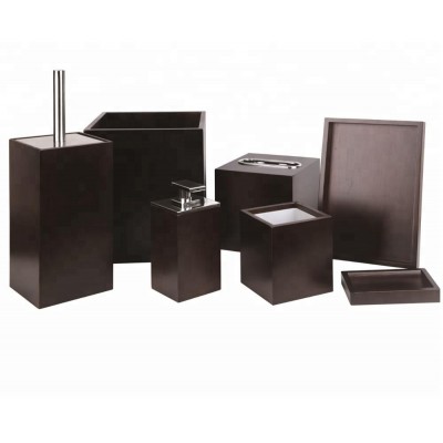 7pcs Bathroom Accessories set brown